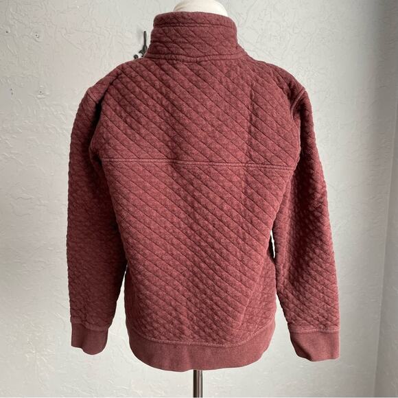 Patagonia Cotton Quilt Snap Pullover Small Red Maroon Sweatshirt Organic - Picture 2 of 8